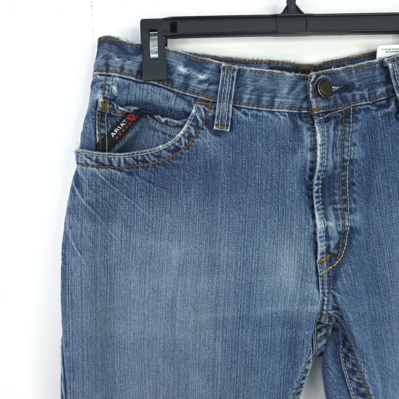 Ariat FR Jeans Men's 34x34 Fit (33X31) M4  Low Rise Boot Cut Blue Fire Resistant - Picture 5 of 16
